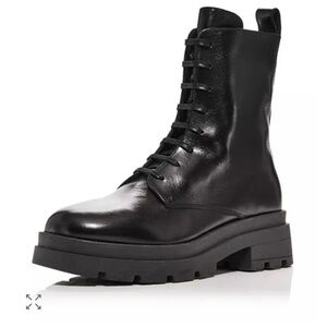 Anine Bing Black Leather Combat Boots